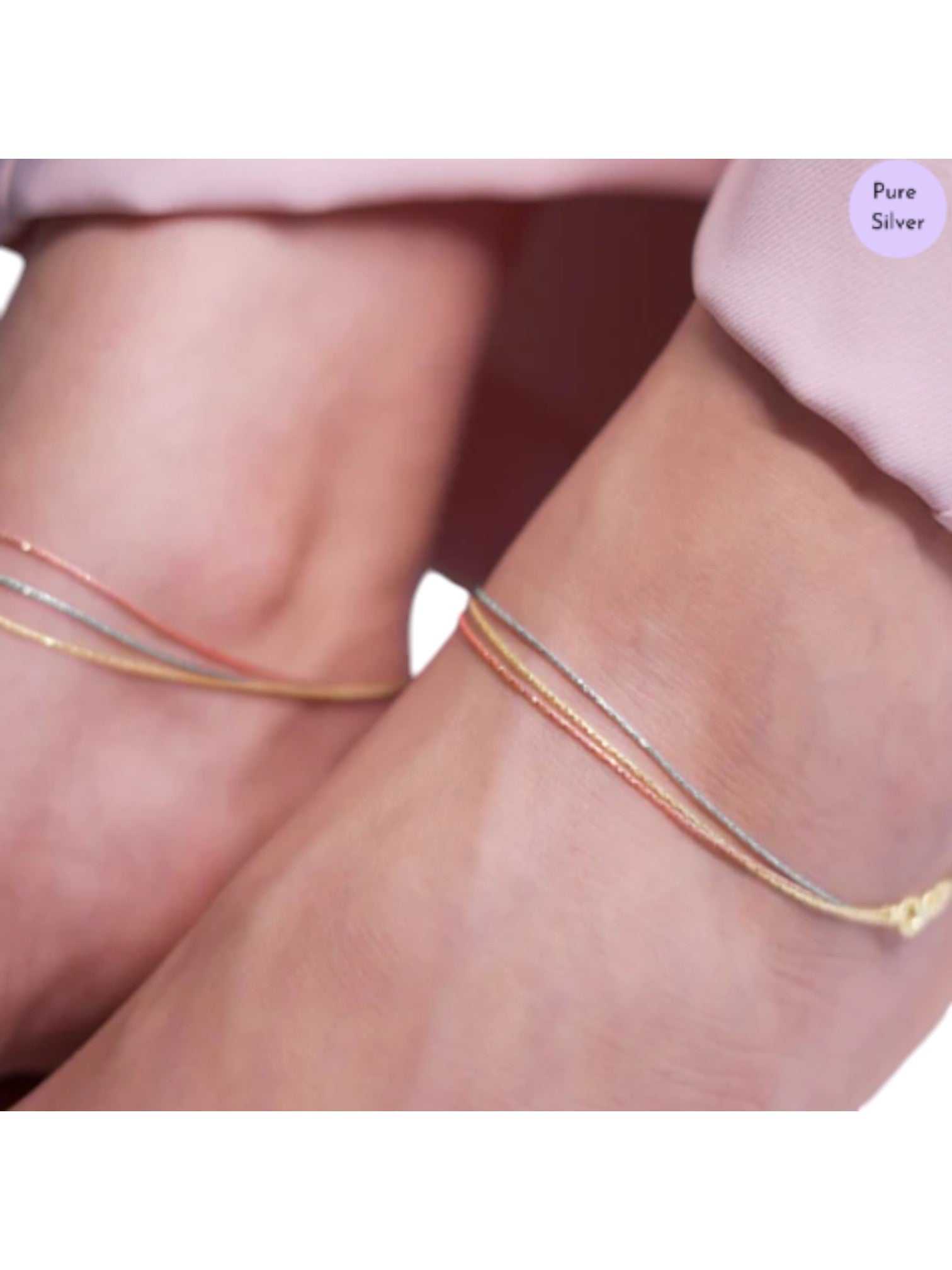 Triple Layered Chain 925 Sterling Silver Anklet By Kesardeep Impex For Women